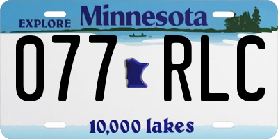MN license plate 077RLC