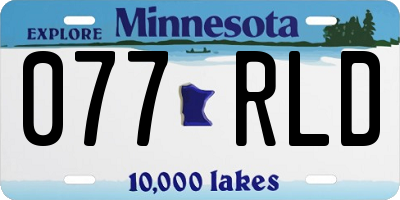 MN license plate 077RLD