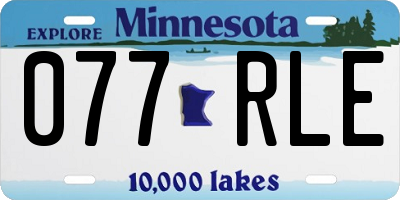 MN license plate 077RLE