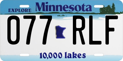 MN license plate 077RLF