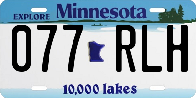 MN license plate 077RLH