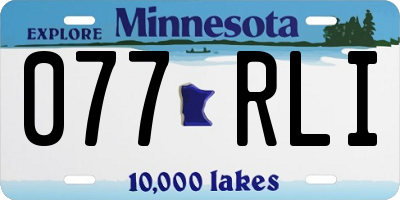 MN license plate 077RLI