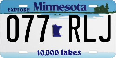 MN license plate 077RLJ
