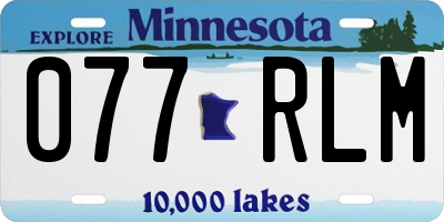 MN license plate 077RLM