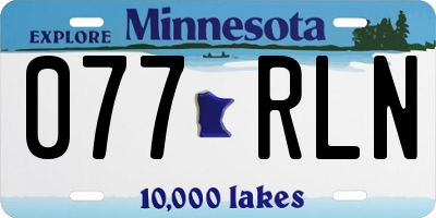 MN license plate 077RLN