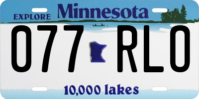 MN license plate 077RLO