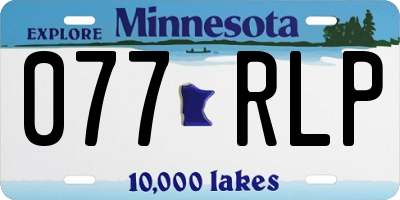 MN license plate 077RLP