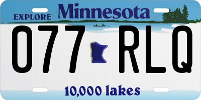 MN license plate 077RLQ