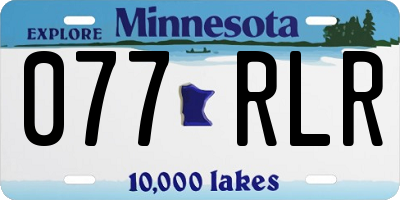 MN license plate 077RLR