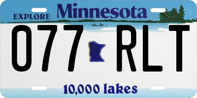 MN license plate 077RLT