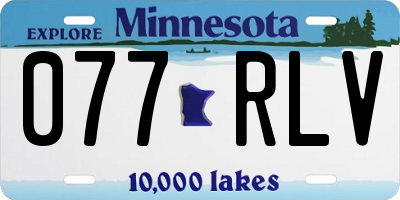 MN license plate 077RLV