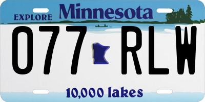 MN license plate 077RLW