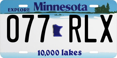 MN license plate 077RLX