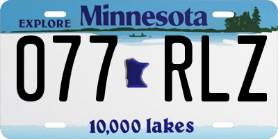 MN license plate 077RLZ