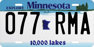 MN license plate 077RMA