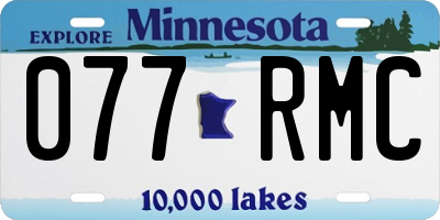 MN license plate 077RMC