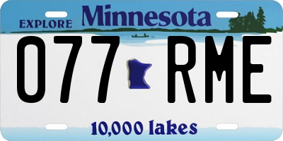 MN license plate 077RME