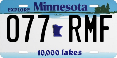 MN license plate 077RMF