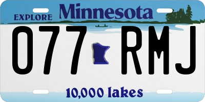 MN license plate 077RMJ