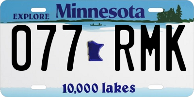 MN license plate 077RMK