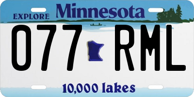 MN license plate 077RML