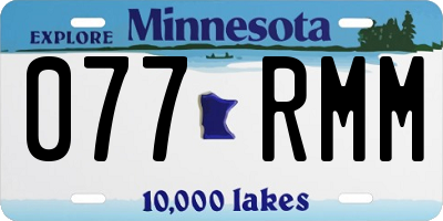 MN license plate 077RMM