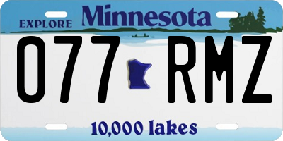 MN license plate 077RMZ