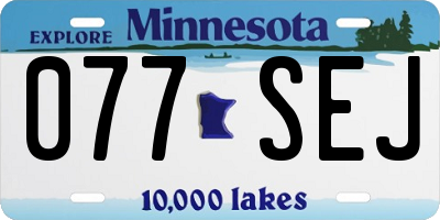 MN license plate 077SEJ
