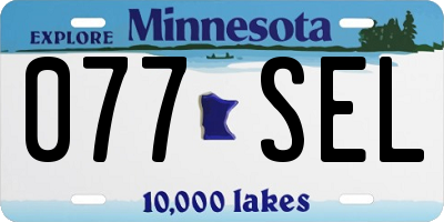 MN license plate 077SEL