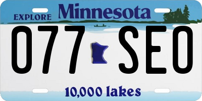 MN license plate 077SEO