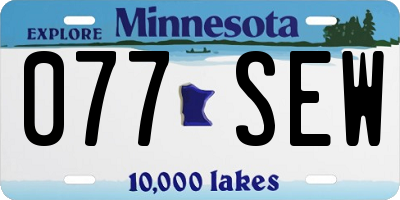 MN license plate 077SEW
