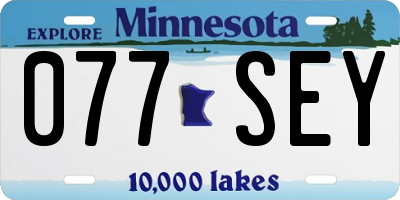 MN license plate 077SEY