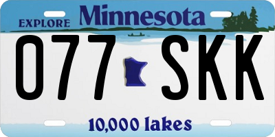 MN license plate 077SKK