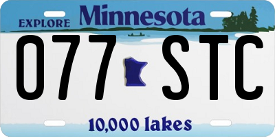 MN license plate 077STC