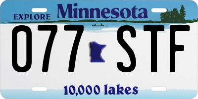 MN license plate 077STF