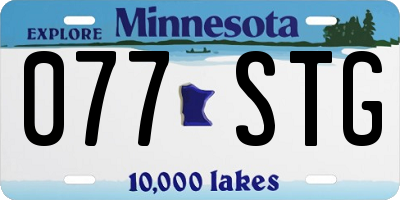 MN license plate 077STG