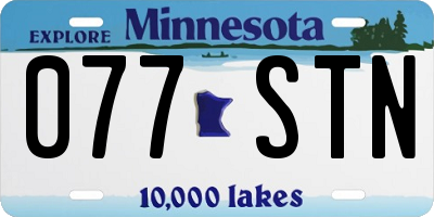 MN license plate 077STN