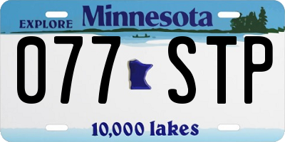 MN license plate 077STP