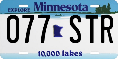 MN license plate 077STR