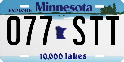 MN license plate 077STT