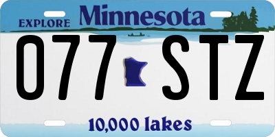 MN license plate 077STZ