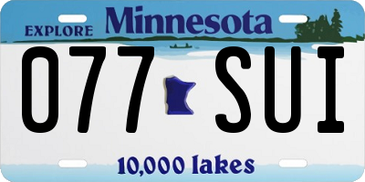 MN license plate 077SUI