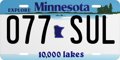 MN license plate 077SUL