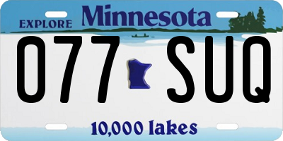 MN license plate 077SUQ