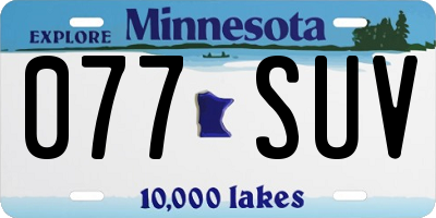 MN license plate 077SUV