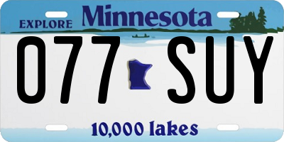 MN license plate 077SUY