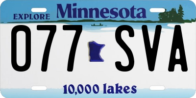 MN license plate 077SVA