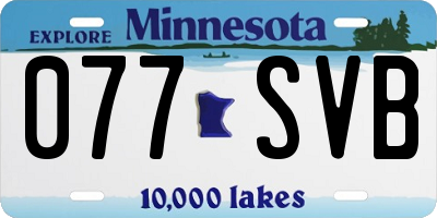 MN license plate 077SVB