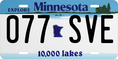 MN license plate 077SVE