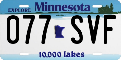 MN license plate 077SVF